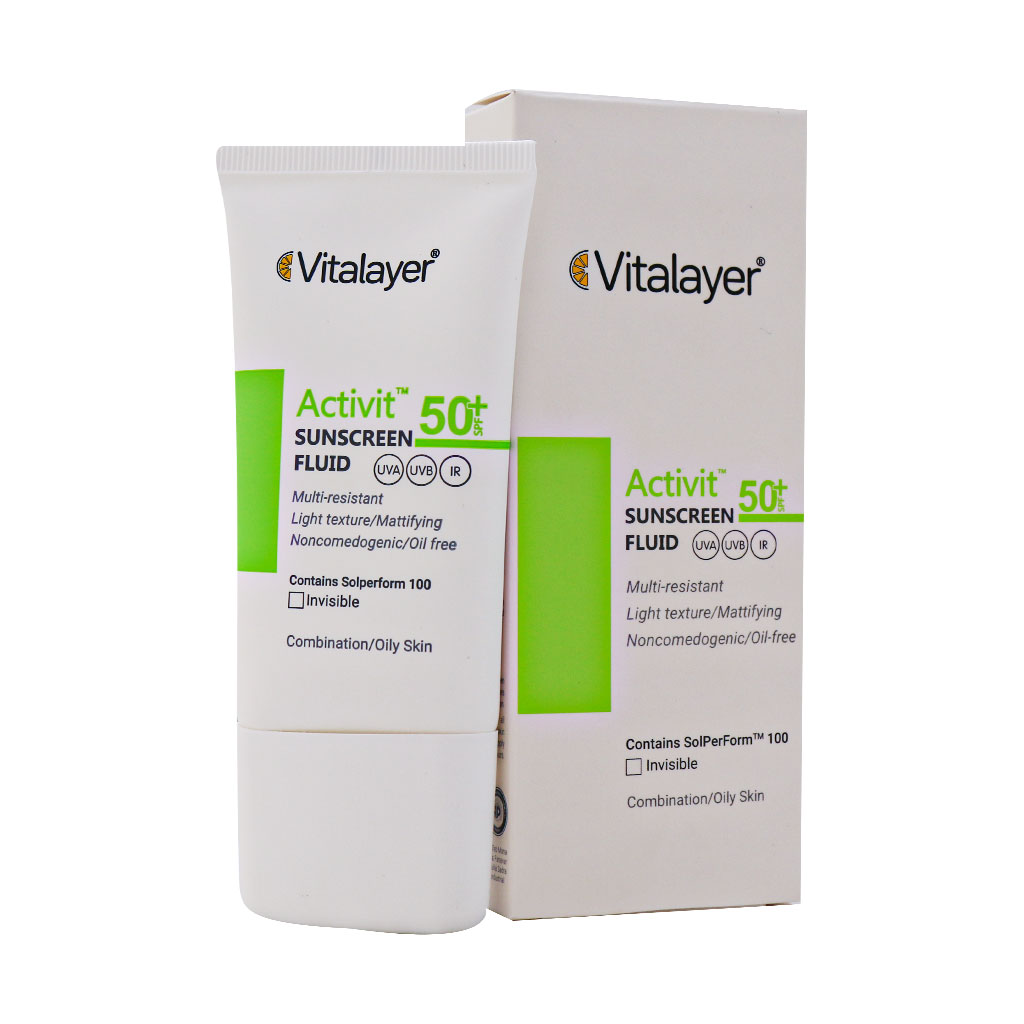 فلوئید ضد آفتاب ویتالایر اکتی ویت SPF50 (بژ روشن)